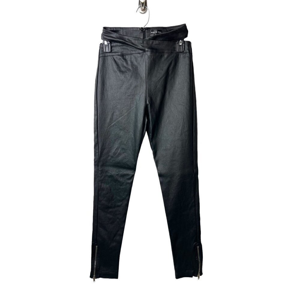White fox black pants open hip women’s size‎ XS